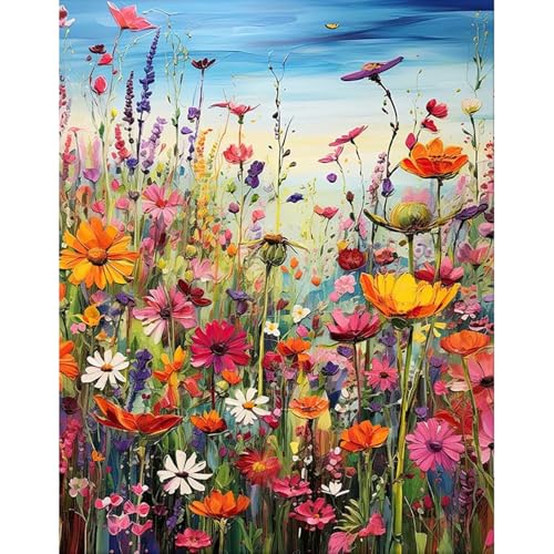 HITIRECOVI Wild Flowers Paint by Numbers Kits for Adults,Flower Paint by Numbers Kits,Adult Paint by Number Kits on Canvas Flowers,Home Wall Decor(16x20in) - color: Wild Flower