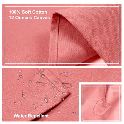 ZOMAO Chef Apron for Women Men with Large Pockets, Cotton Canvas Cross Back Waterproof Work Aprons for Kitchen Cooking Bib - color: Pink