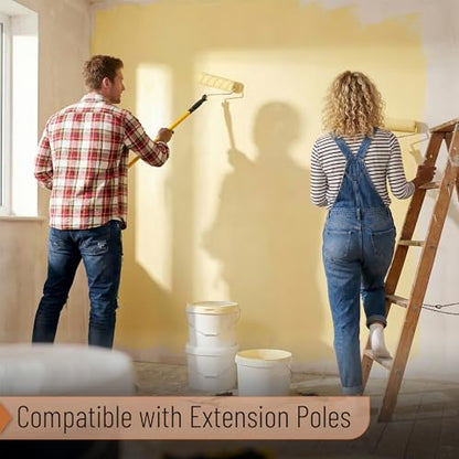 Bates- Paint Roller Kit, 6 Pack, 9 Inch Roller Frame with 5 Microfiber Roller Covers, for Walls, Ceilings, Floors and Home Painting - size: 6 Pcs