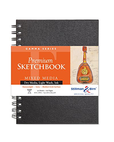 Stillman & Birn Gamma Series Wirebound Sketchbook, 6" x 8", 150 gsm (Heavyweight), Ivory Paper, Medium Grain Surface - size: 6" x 8" 150 gsm (Heavyweight)