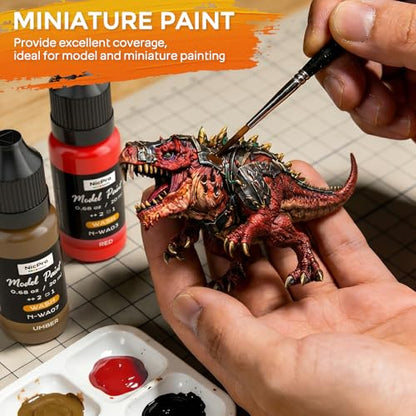 Nicpro 10 Colors Acrylic Model Wash Paint Set, 20ml Ready to Use Washes | Brush & Airbrush Compatible Miniature Paint Set for Models, Wargaming Figures, Dioramas, Terrain & Weathering, with 1 Thinner - style: Wash Color