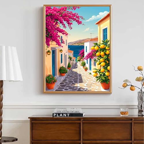 Ycydilirab Landscape Paint by Numbers Kits for Adults - Paint by Numbers Adults,DIY Acrylic Paint by Number Adult Drawing Colorful Paintworks Artwork for Gifts and Wall Decor 16x20inch - color: Landscape D, size: 16x20in