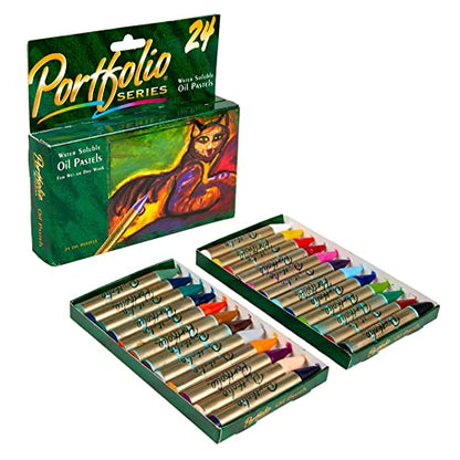 Crayola Portfolio Series Oil Pastels, Water Soluble, 24 Count, Colors May Vary - size: 1 Count (Pack of 1), style: 24 Count