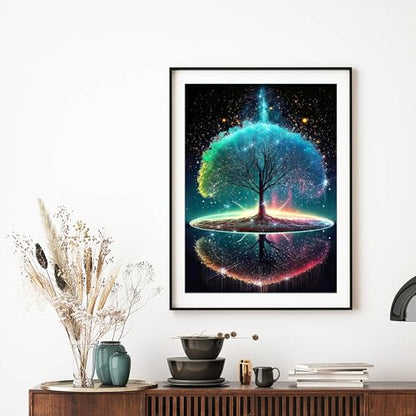 Diamond Art Painting Kits for Adults - Tree of Life Full Drill Diamond Dots Paintings for Beginners, Round 5D Paint with Diamonds Pictures Gem Art Painting Kits DIY Adult Crafts Kits 12x16inch - color: clear