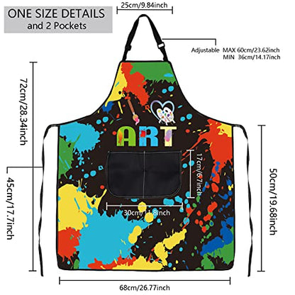 MBMSO Painting Artist Apron with Pockets Artist Painter Gifts Art Lover Gift for Art Teacher Student Painter Apron Waterproof - color: Love Art Apron-black