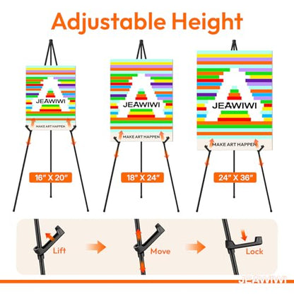 JEAWIWI 2 Pcs Lightweight Easel Stand, 66 Inch, Black, with Carry Bags - color: Black, size: 2 PCS
