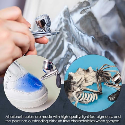 U.S. Art Supply Pearlized Silver Pearl Acrylic Special Effects Airbrush Paint - 8oz Ready to Spray Air Brush Paint for Nails, Models, Fabric - Water-Based Air Brush Painting - color: Silver Pearl, size: 8 Fl Oz (Pack of 1)