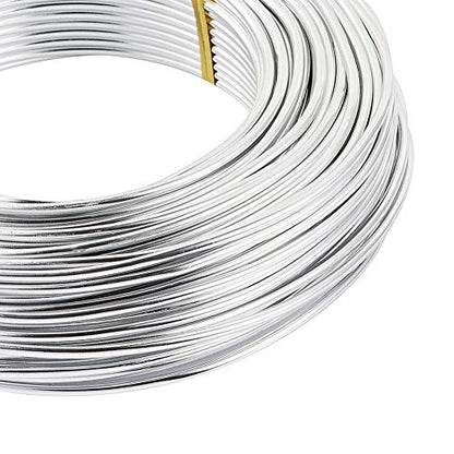 Pandahall 114 Feet Silver Aluminum Wire 2.5mm/10gauge Metal Craft Wire for DIY Manual Arts Jewelry Making(Silver)