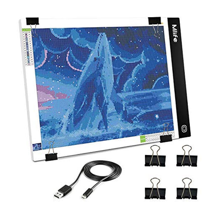 B4 LED Light Pad - Upgraded Diamond Art Light Box Dimmable Tracing Light Board, Sketching, Animation, Drawing Light Box with 4 Fasten Clips - style: B4