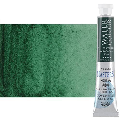 Marie's Masters Quality Watercolor Paint - Greens, 9 mL (Set of 6) - Concentrated Color, Pure Pigments, High Lightfastness Ratings - color: Greens