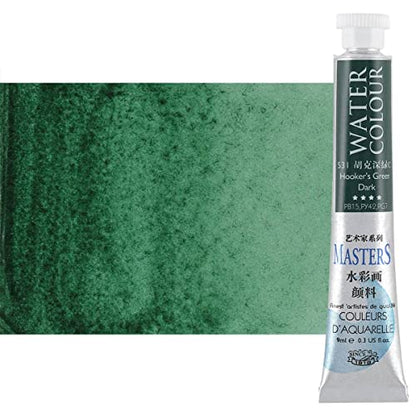 Marie's Masters Quality Watercolor Paint - Greens, 9 mL (Set of 6) - Concentrated Color, Pure Pigments, High Lightfastness Ratings - color: Greens