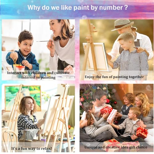 JUJUHOOD Sunset Beach Stone Paint by Numbers Beginner,Beach Scenery Paint by Number Kit for Adults, Adult Paint by Number Canvas with Paintbrushes and Acrylic Pigment16x20 inch,Sunset Beach Stone - color: Sunset Beach Stone