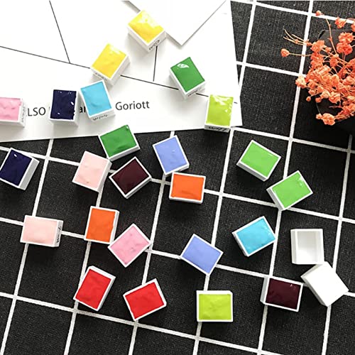 WANDIC Empty Watercolour Paint Pans, 100 Pcs White 1ML Paint Pans Plastic Paint Tins for DIY Watercolor Oils Watercolour Pans Replacements