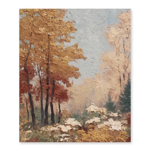 RLTXBUK Vintage Fall Landscape Diamond Art Kits 9.8x11.8 Inch | Cozy Fall Home Decor and Gifts, Rustic Farmhouse Autumn Forest Gem Diamond Painting Art Kits for Adults Kids Beginners - color: Fall Landscape