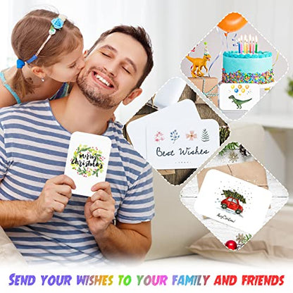Sabary 100 Pcs Watercolor Postcards, 4 x 6 Inch Watercolor Paper Postcards Blank 140lb/300gsm White Cardstock Notecards for Paint, Artwork, DIY, Mailing, Invitations, Greeting Cards(Round Angle) - style: Round Angle
