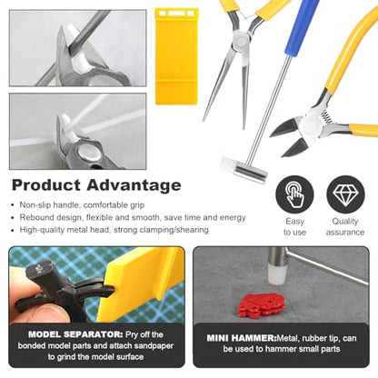 Fippy 101PCS Gundam Model Tools Kit, Hobby Building Tools Kit for Gundam Basic Model Assembling, Building and Repairing - style: Set C