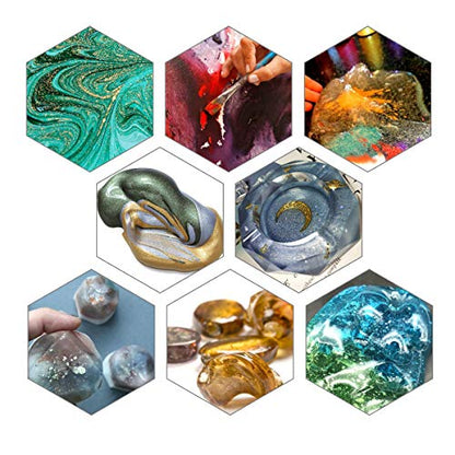 SEISSO Mica Powder, 15 Colors for Resin, Soap Making, Candles and Slime Dye - color: 15 Bottles
