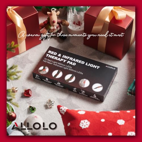 ALLOLO Red Light for Body, 3 in 1 LEDs Red Light Belt with Timer Remote Control, 660nm 850nm Infrared Light Pad for Body Waist Shoulder Knee, 12.6" x 6.3" Large Area - size: 12.6"*6.3"