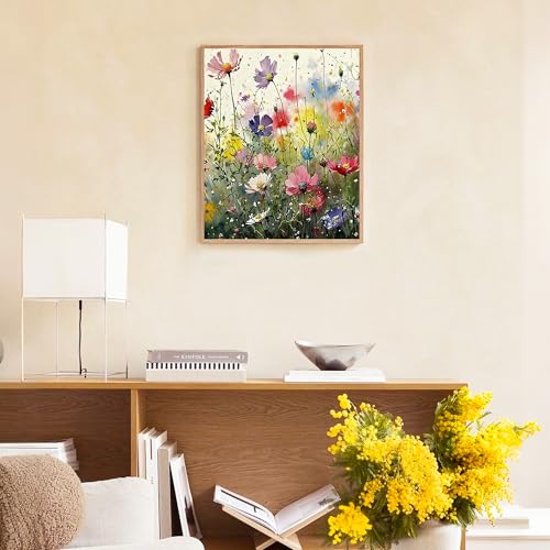 NKVNKV Paint By Numbers Kit for Adults Beginner Flowers Adult Paint By Number Kits On Canvas Oil Painting Kit for Beginners Adults' Paint-By-Number Kits for Gift Home Wall Decor 16x20 Inch（Frameless） - color: Flowers