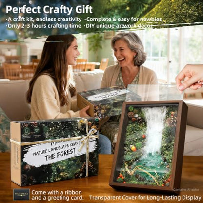 Microland Calming Craft Kits for Adults DIY Zen Forest Landscape Resin Craft Kit Fun Creative Crafting Set for Teens Women Relaxing Adult Activities on Ladies Night Crafty Artist Gift for Mom Birthday