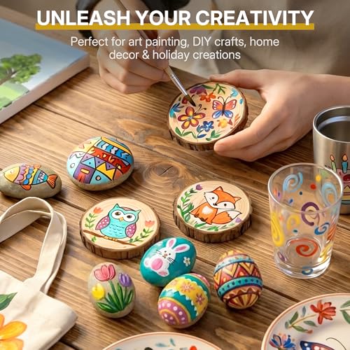 WUO 24 Colors Acrylic Paint Set, 250ml/8.45oz Professional Acrylic Paint | Large Bulk Rich Pigment Non-Toxic Multi-Surface Art Supplies for Artists Beginners Adults on Canvas Wood Rock Ceramic Crafts - color: 24 Colors
