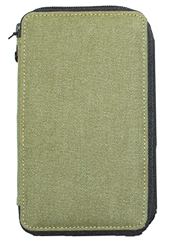 Speedball Art Products 253240 24 Pencil Storage Canvas Pencil Case, Olive - color: Olive, style: Holds Up to 24 Standard Pencils