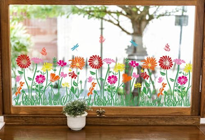 Large Flower Stencils for Wood Walls Wildflower Stencil 13.8" | Reusable Floral Sunflower Lavender Stencils for Painting on Wood Fence Wall Canvas Fabrics Furniture - style: Wildflowers