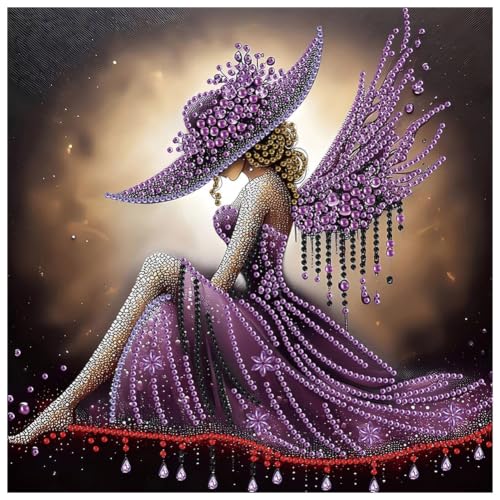 Kulvci Special Shape Women Diamond Painting Art for Adults, 12×12 inch | 5D Special Shape Diamond Art Kits for Beginners, Crystal Rhinestones Diamond Painting for Home Wall Decoration