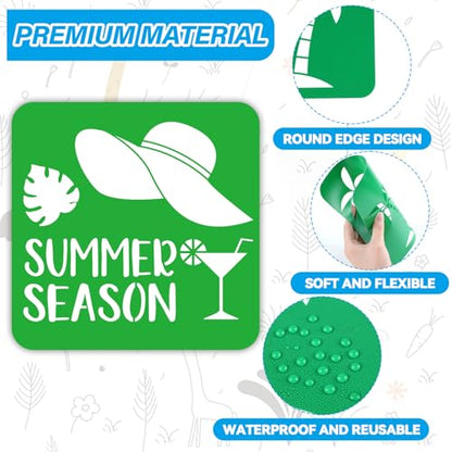 36pcs Summer Beach Drawing Stencils for Kids 8 Inch Sidewalk Chalk Stencils Painting Large Washable Reusable Tropical Palm Tree Themed Primary Shape Template for Kids Toddlers Preschool - style: Summer