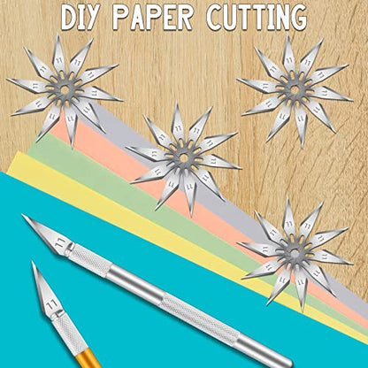 JETMORE 100 Pack Exacto Knife Blades, Hobby Knife Blades for Carving & DIY | Sharp SK5 edges come in a storage case, craft knife blades suit paper, vinyl and stencils, while hobby blades handle details - size: #11