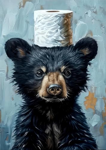 Diamond Art Kits for Adults,fun Bear Diamond Painting Kits 12 x 16in - color: DP01996