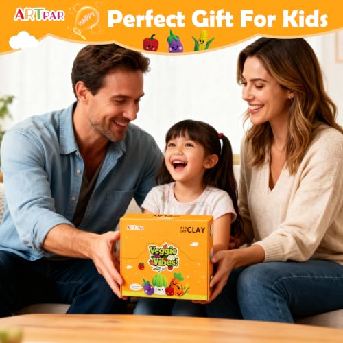 ARTPAR Air Dry Clay Kit for Kids - 12 Vegetable Modeling Magic Clay Set - color: Yellow Vegetable Kit