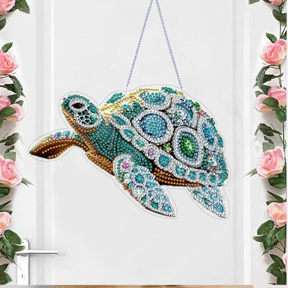 STGLCR Sea Turtle Suncatchers Special Shape Diamond Painting Kits for Beginner,Crystal Rhinestones Diamond Dots Diamond Art DIY Kits for Adults Painting Pendant Ornament for Home Wall Decor 7.8inch