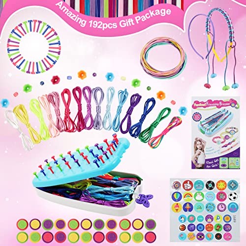 Friendship Bracelet Making Kit for Teen Girls - Arts and Crafts Ideas for Kids Age 6 7 8 9 10-12, DIY Handmade Toys for Birthday Christmas Gifts, Great for Road Trip with Featuring Instructions