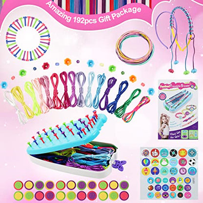 Friendship Bracelet Making Kit for Teen Girls - Arts and Crafts Ideas for Kids Age 6 7 8 9 10-12, DIY Handmade Toys for Birthday Christmas Gifts, Great for Road Trip with Featuring Instructions