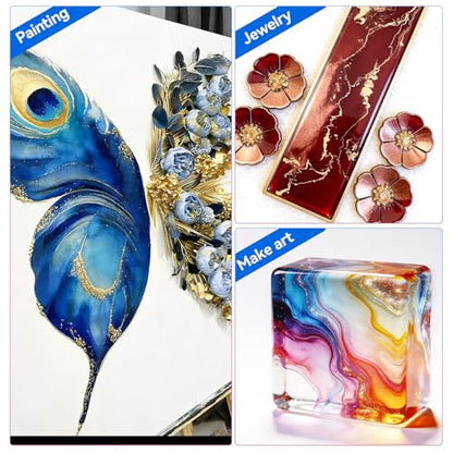 Epoxy Resin，UV Resin Dye 30 Colors Liquid Pigment Set 300ml- Highly Concentrated Translucent Resin Colorant for Jewelry Making, Tumblers, Art Crafts DIY - 10ml Each Bottle