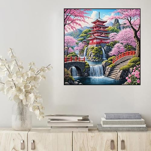HHMATITS Cherry Blossom Diamond Art Kits for Adults 14X14IN - color: Cherry Blossom