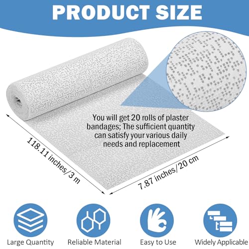 Treela Plaster Cloth Rolls Gauze Bandages Rolls Strips for Belly Casts, Scenery Molds, Mask Making, Art Projects, Body Casts, Craft Supplies(8 Inch x 66 Yard) - size: 8 Inch x 66 Yard