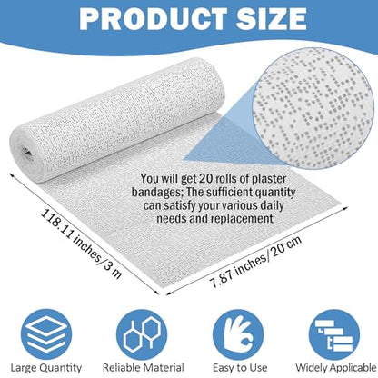 Treela Plaster Cloth Rolls Gauze Bandages Rolls Strips for Belly Casts, Scenery Molds, Mask Making, Art Projects, Body Casts, Craft Supplies(8 Inch x 66 Yard) - size: 8 Inch x 66 Yard