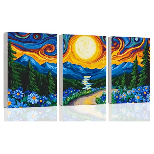3 Piece Paint by Numbers Kit for Kids Easy Kid Paint by Number Kits Ages 8-12 Forest DIY Painting Kits for Kids Age 4-8 Beginner Paint by Number Canvas with Frame Children Color by Numbers Kit 8x12 In - color: Forest DIY Painting Kits for Kids