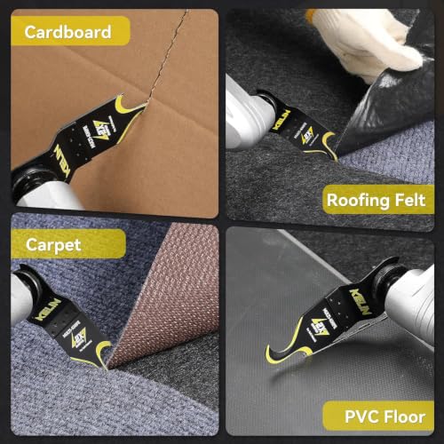 KELIN 6PCS Titanium Oscillating Tool Blades, Universal Multitool Blades | Multitool Hook Knife for Soft Materials Like Roofing Shingles,Carpet,Cardboard & PVC Flooring,Universal Interface - size: 6 PCS B