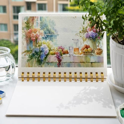 Threvortax 5.5 x 8.5 in Watercolor Sketchbook 3 Pack (90 Sheets) 140lb/300gsm Cold Press Spiral Bound Watercolor Paper Pad