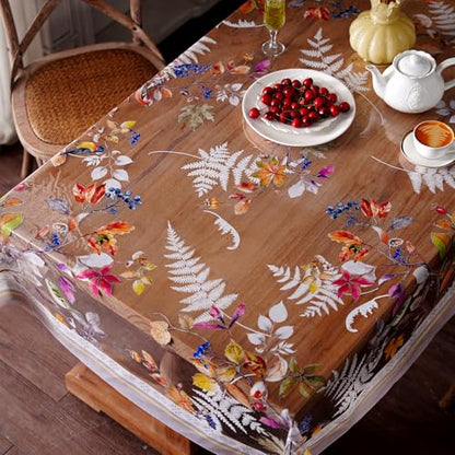 Clear Table Cover Protector Birds Vinyl Table Cloth, 60"x84" | Dining Room, Kitchen Meals, Tabletop Protection, Easy Cleanup, Brunch, Parties, Holiday Gatherings, Everyday Use - color: Birds, size: 60" x 84" (Rectangular)
