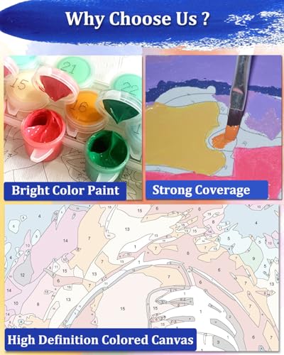 Blissroot Framed Paint by Numbers Kit for Adults Beginner&Kids Ages 8-12,10x10inch Flowers Tulip Paint by Numbers with Frame, Small Tulips Paint by Number Framed Canvas (Without Easel) - color: BR001F1, size: 10"x10"