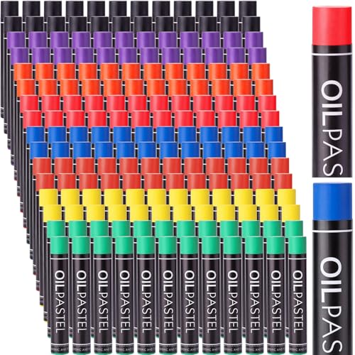 Geyoga 192 Pcs Soft Oil Pastels Bulk Artists Oil Crayons for Art Junior Painting Blending Layering Shading Drawing (8 Colors) - color: 8 Colors