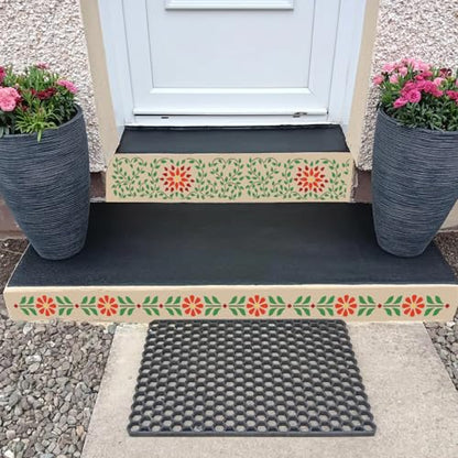 Floral Border Corner Stencils for Crafts Furniture Stencil Reusable Art Paint Stencils for Painting on Wall Stairs Fabric Table Chair Cabinet - style: Furniture