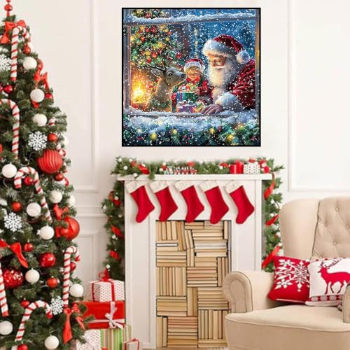 HHMATITS Christmas Diamond Art Kits for Adults 14X14IN - color: Christmas-6