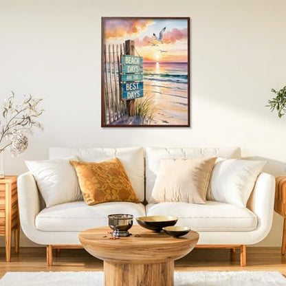Paint by Numbers Kit for Adults, Beach DIY Acrylic Painting Kit, 16x20 Inch - color: CYOP1P01