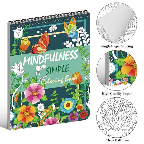 Kalysky Easy and Cozy Adult Coloring Book Set, 3 Pack Stress Relief Coloring Books for Adults Relaxation, Flower Inspirational Quotes Designs. - color: Easy Cozy Flower Inspirational Quotes