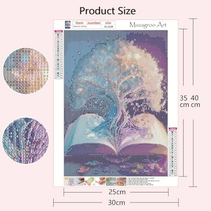 Muzagroo Art Diamond Painting Kits for Adults, DIY 5D Diamond Art Kits for Beginners, Tree of Life Canvas Arts and Crafts for Living Room, Kids Room 4 PCS Wall Art - color: 10-Life Tree